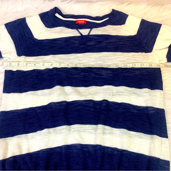 👻3/$15 Last Chance Sale!👻 Izod Navy and White Light Weight Sleeve Sweater Large - Picture 8 of 9